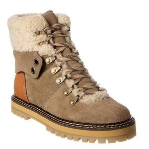 See by Chloe Eileen Shearling Suede Boots- Size 38 Never Worn